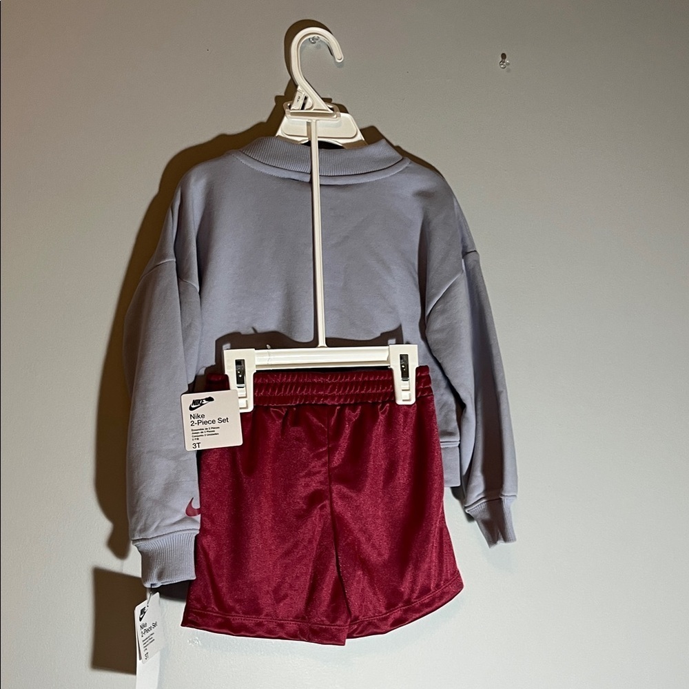 Nike Kids' Lavender Hoodie and Maroon Skort set - Picture 8 of 8